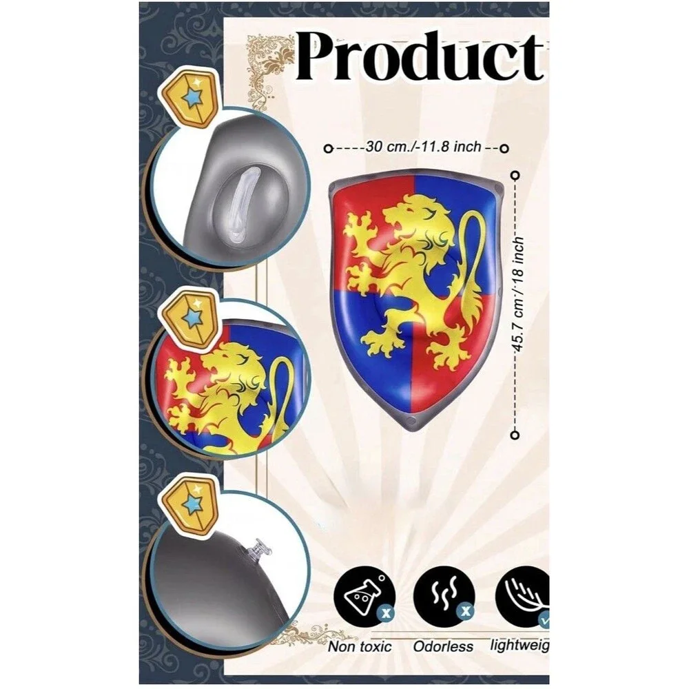 Inflatable Shield Coat of Arms Lion Crest Costume Prop